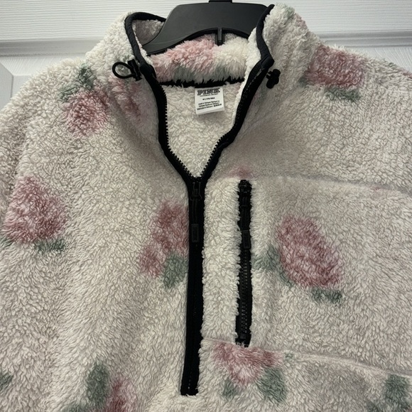 PINK Size Medium Floral Half Zip - Picture 3 of 5